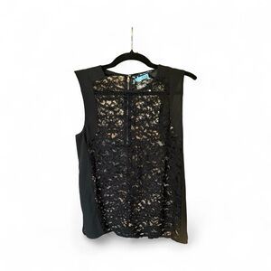 Chic Black Lace Sleeveless Blouse